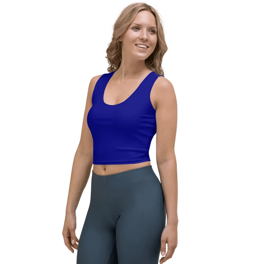 Plain Color Navy Blue Crop Top product image (3)