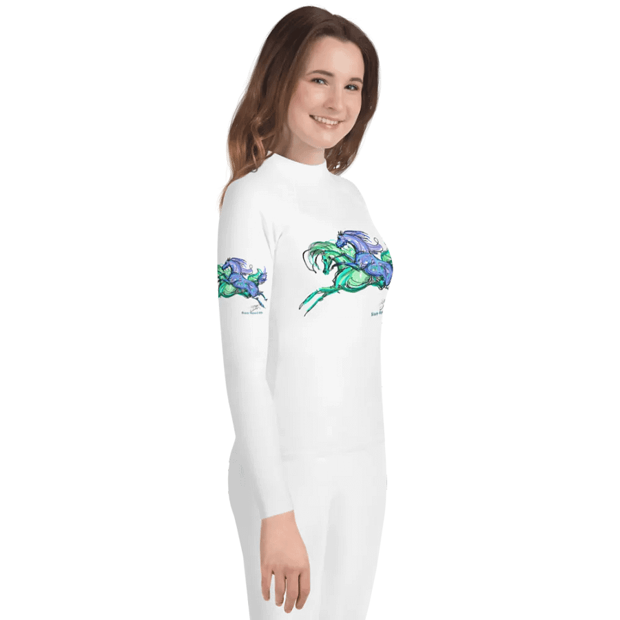 Staceys Galloping Horses Youth Rash Guard product image (5)