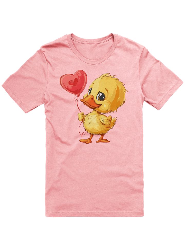 Cute Duckling with Heart Balloon T-Shirt, Unisex Cartoon Animal Tee, Fun Love Gift, Casual Duck Graphic Shirt for All Ages product image (1)