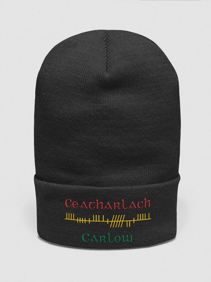 Carlow/Ceatharlach, Orthodox style Ogham embroidered Cuffed Beanie product image (2)
