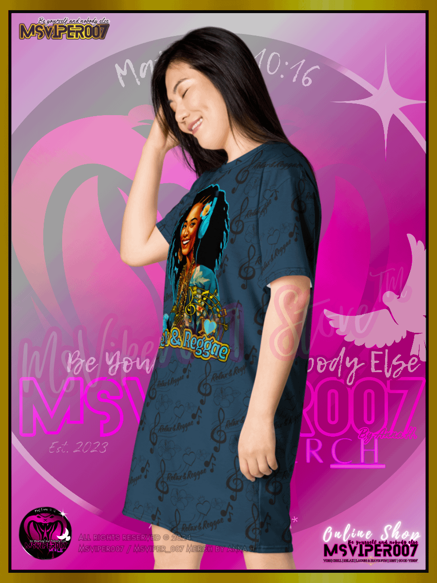 T-SHIRT DRESS - MSVIPER007'S "Relax & Reggae™ " (Deep Oasis/Tropics | V3 ) T-SHIRT DRESS BY ANNA H. product image (4)