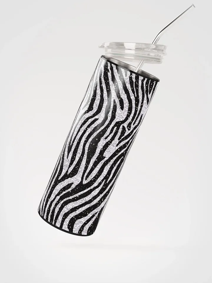 Quench Your Thirst in Style with our Zebra Print Stainless Steel Tumbler | Eco-Friendly 20 oz Tumbler with Reusable Straw Included product image (2)