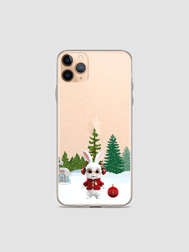 Winter bunny and Snowing background iPhone Case product image (1)