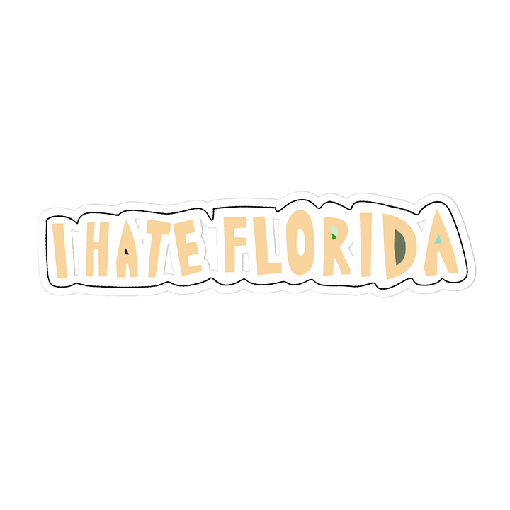 I Hate Florida Sticker - Yellow product image (1)