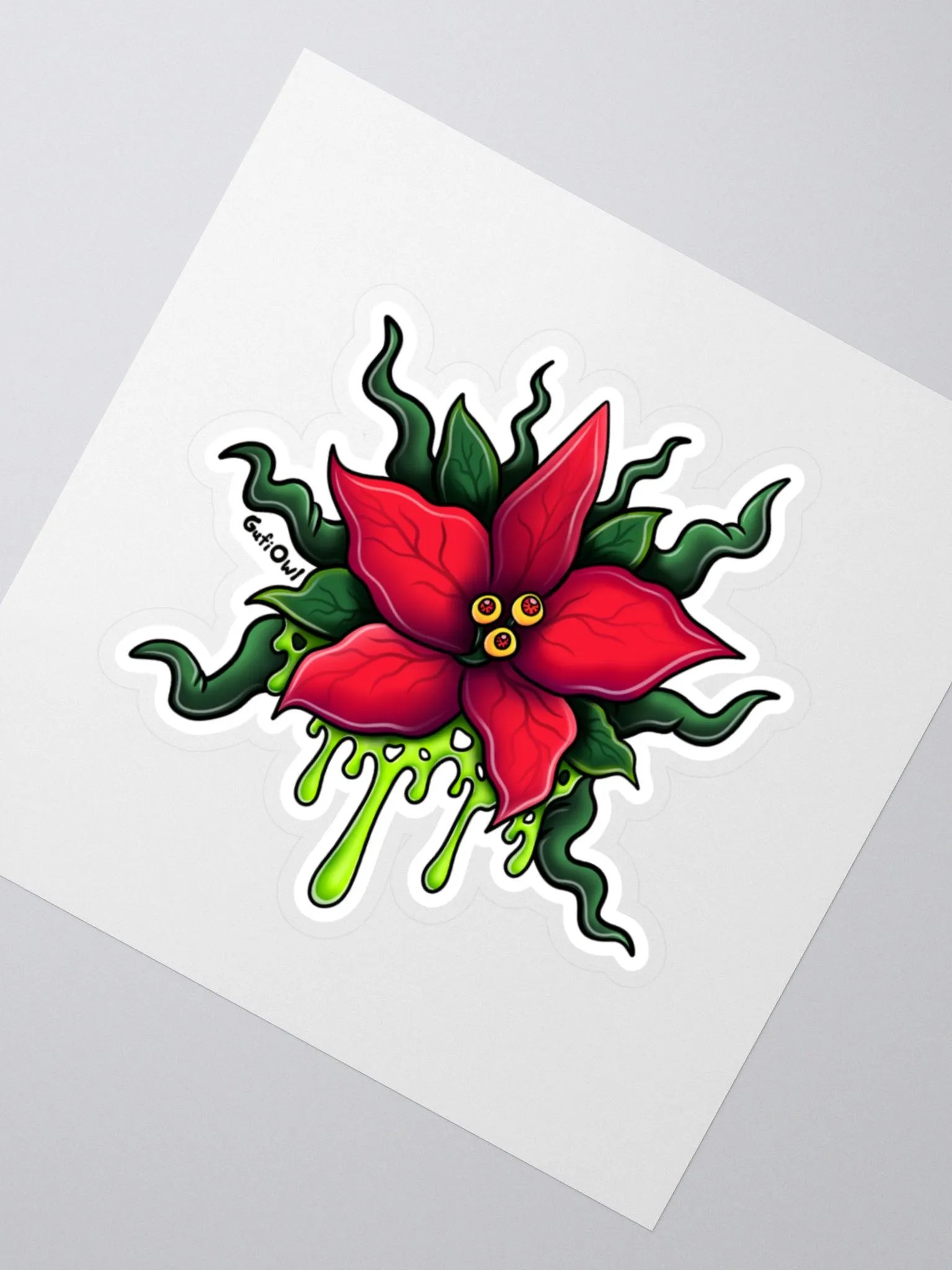 Poinsettia Monster Sticker product image (2)
