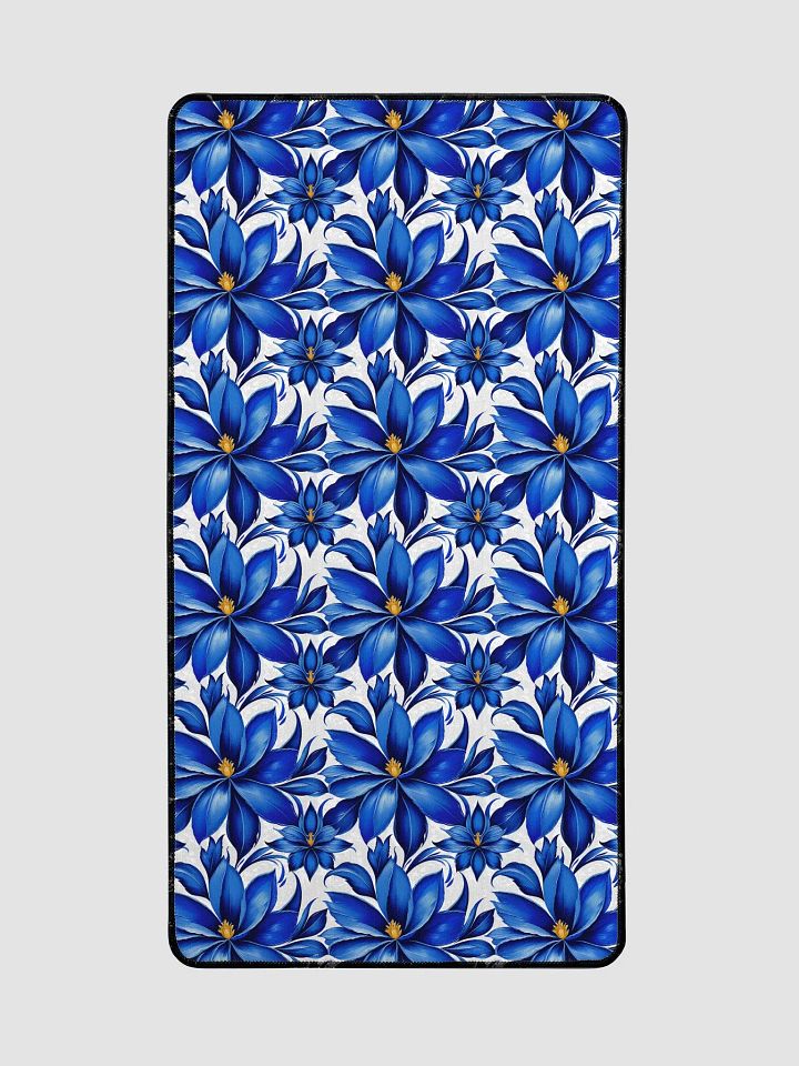 Desk Mat (31.5x15.5 inches) - Blue and White Floral Design 2 product image (2)