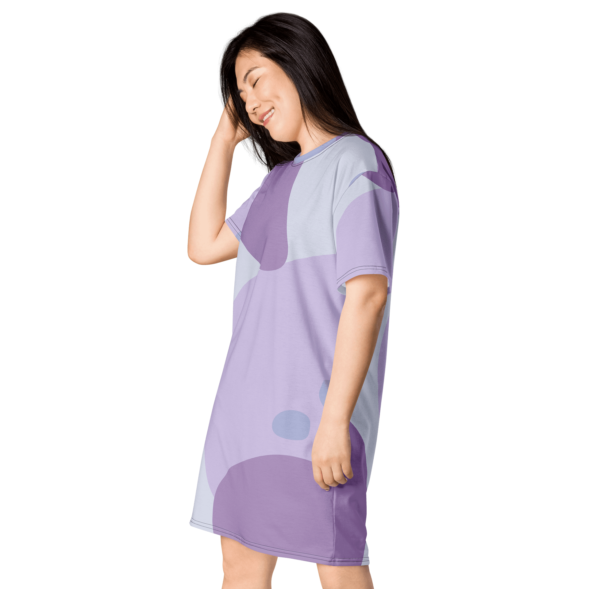 Elegant Purple Swirl Oversized T-Shirt Dress - Exclusive TDSMUSIC Design product image (3)