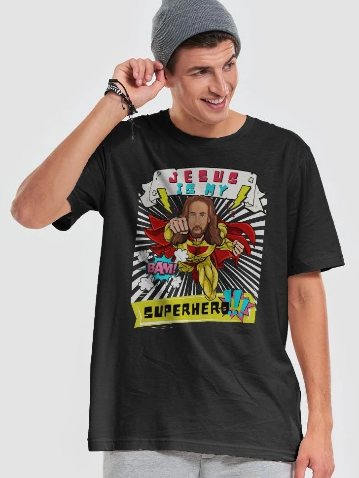 Jesus Is My Superhero- Funny Christian Comic T-Shirt product image (1)