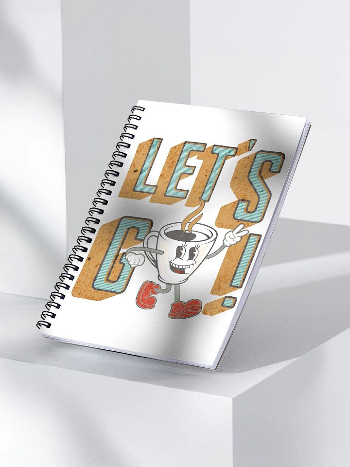 Lets Go Coffee Mascot Cheerful Coffee Cup Spiral Notebook product image (2)