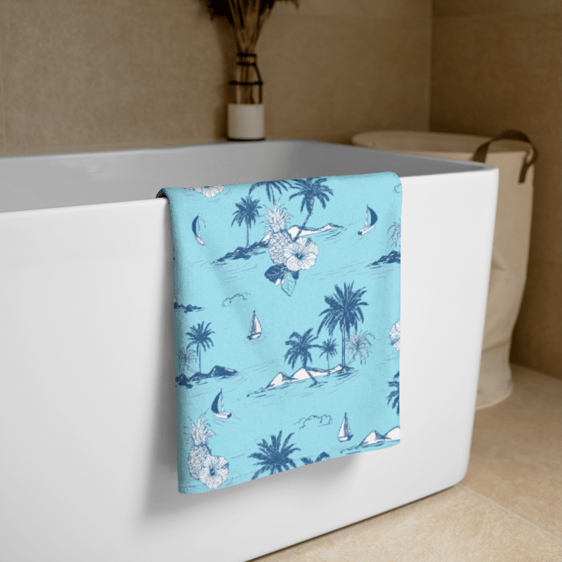 Tropical Island Print Beach Towel – 30"x60" product image (2)