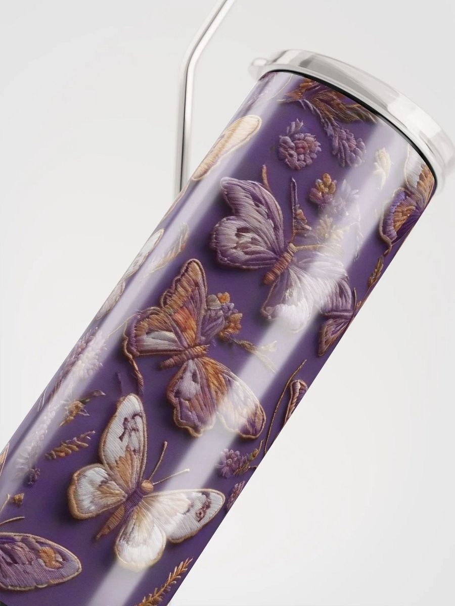 Embrace Elegance with Our Embroidered Purple Butterfly Stainless Steel Tumbler | Eco-Friendly Gift Idea product image (5)