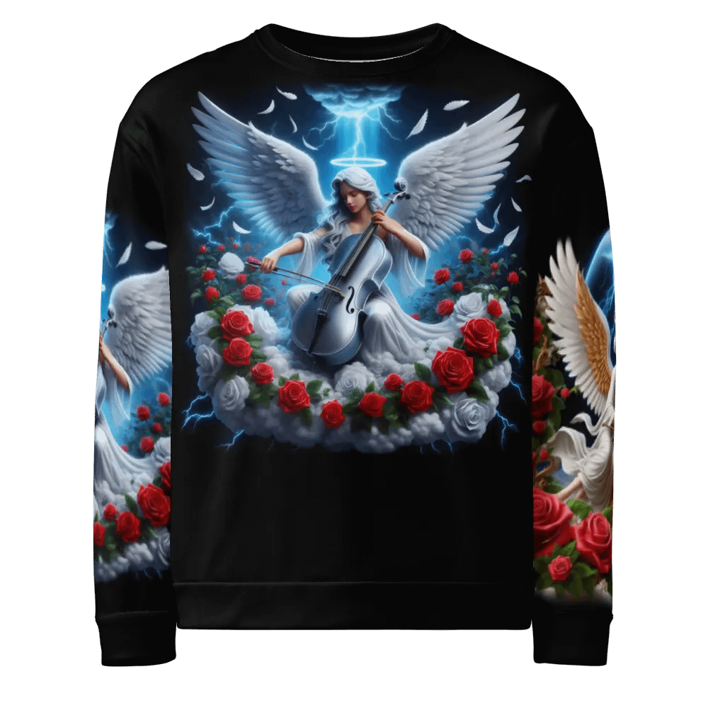 Angels making Music with a Cello - All-Over Unisex Sweatshirt #4 product image (6)