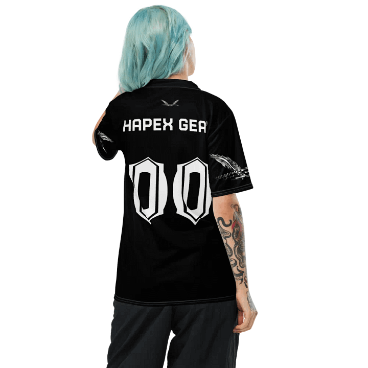 Recycled Unisex Sports Jersey - Capital - Black - White HApex Gear White Logo product image (1)