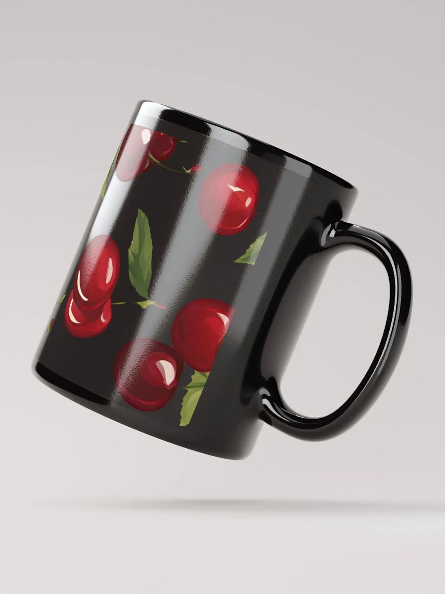 Cherry Blooms Fruit Design Black Mug product image (3)