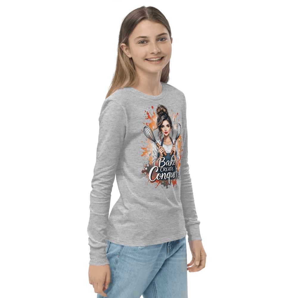 Bake Create Conquer Youth Long Sleeve Tee product image (22)