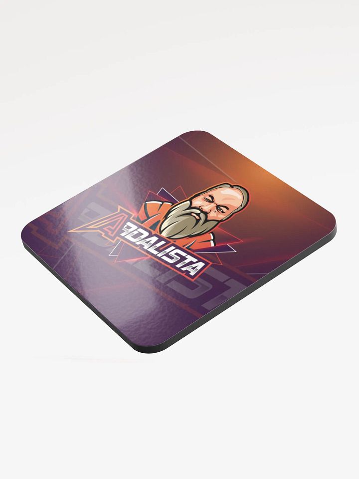 Bearded Man Geo Logo Glossed Cork Coaster product image (1)