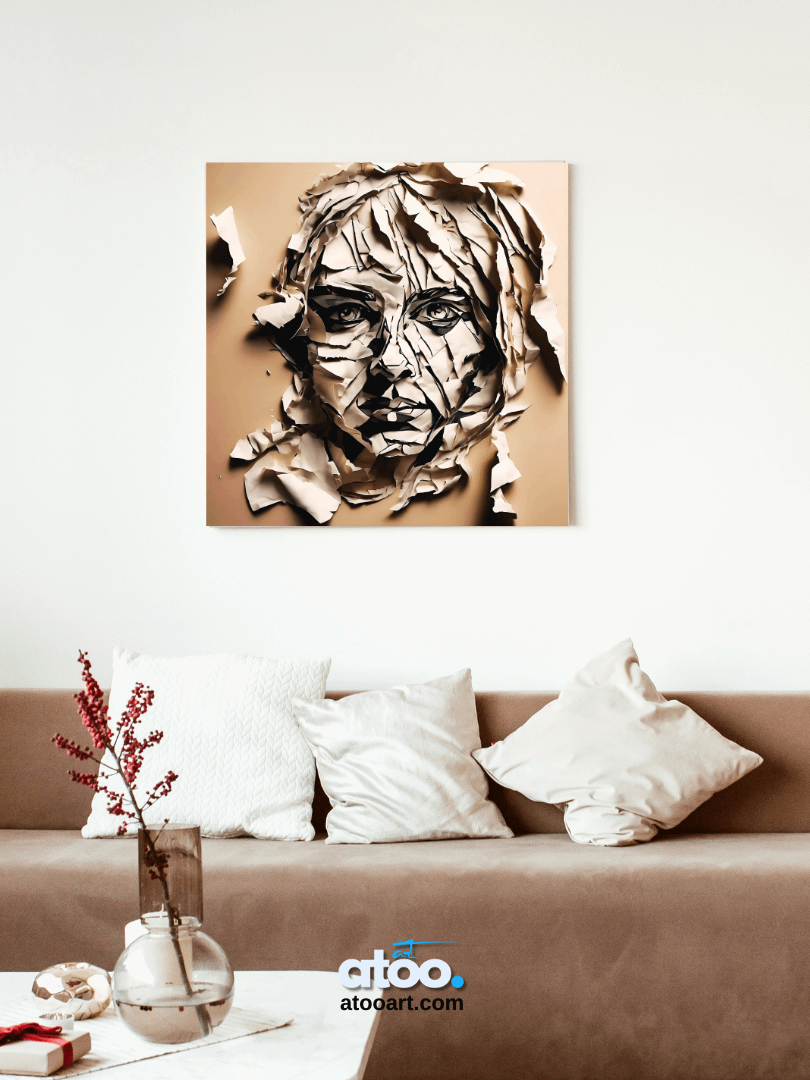 Paper Collection | Woman with Messy Hair | Canvas Art Painting product image (5)