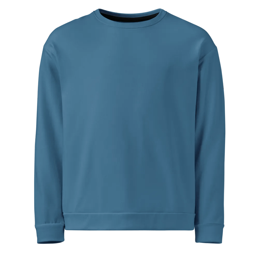 Plain Medium Blue True Summer Unisex Recycled Polyester Heavyweight Premium Sweatshirt by Treasure Pie product image (1)