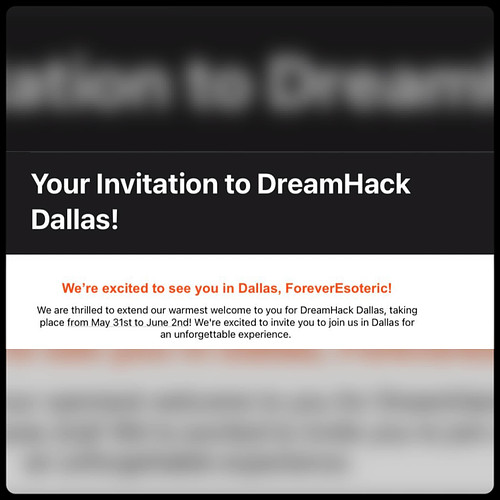 I am so honored to announce that I got MY FIRST EVER invite to be a creator- and it’s at DreamHack Dallas 2024! 
Thank you @d...