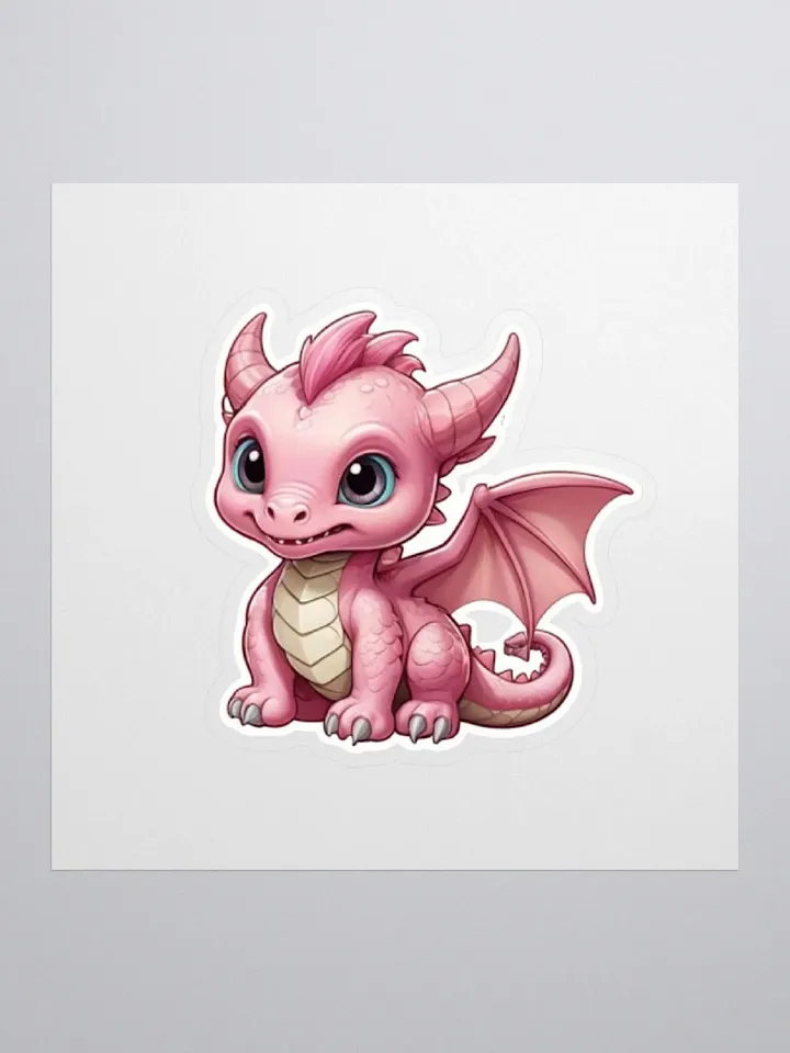 Cute Baby Pink Dragon V.2 Sticker product image (1)