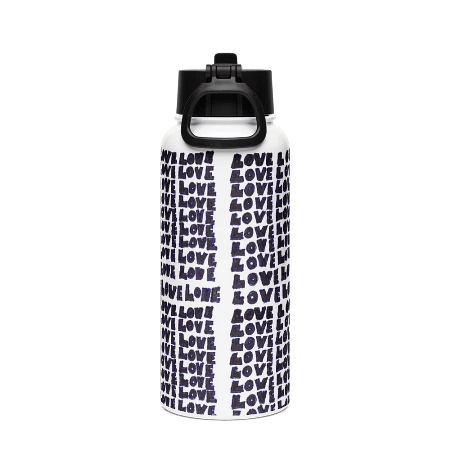Love Stainless Steel Water Bottle with a Straw Lid in White product image (2)