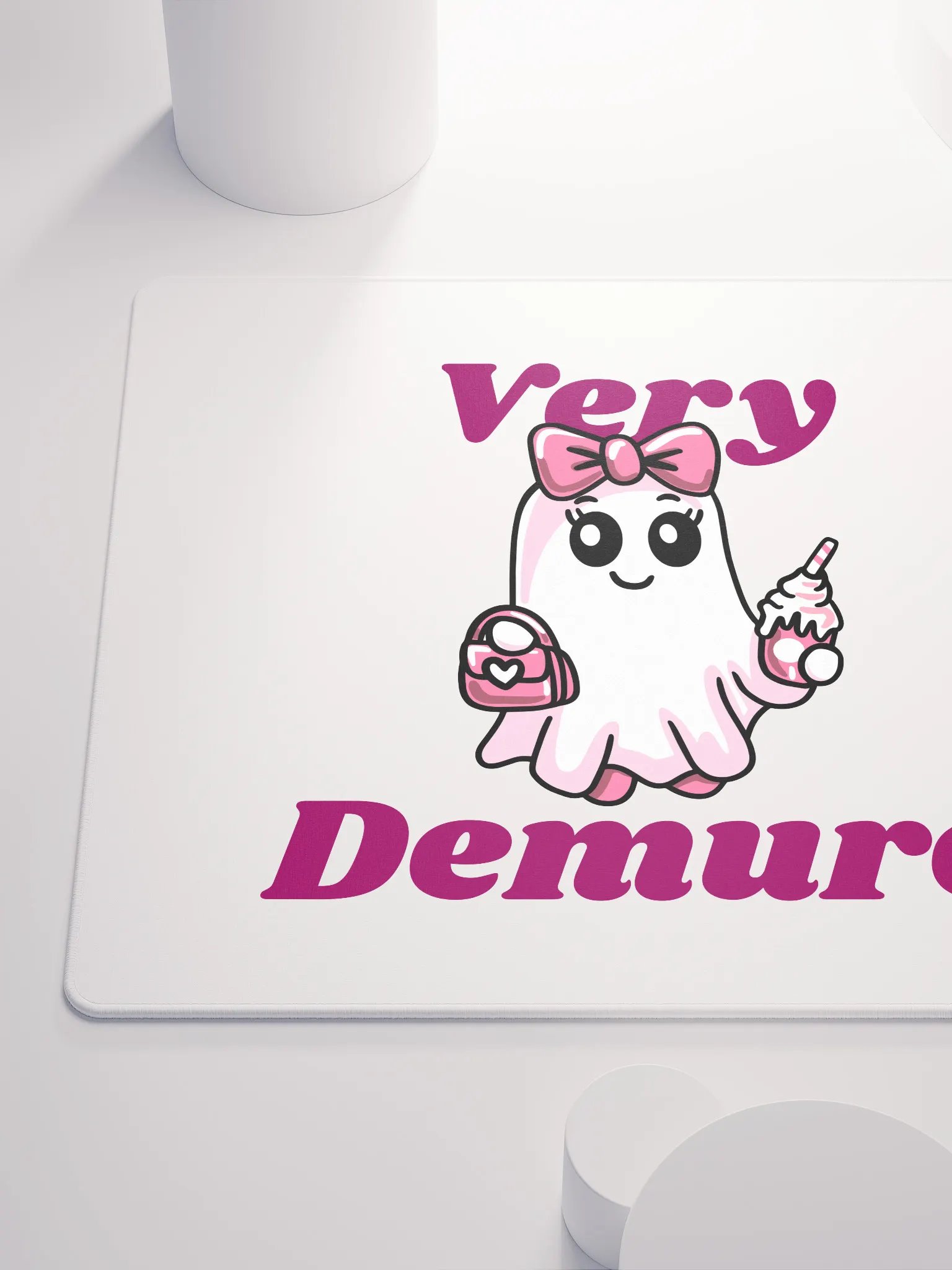 Very Demure Cute Ghost Gaming Mouse Pad product image (3)