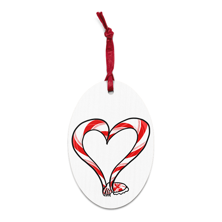 2025 Candycane Tentacle Heart Wooden Ornament product image (1)