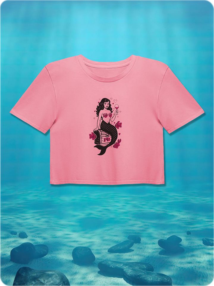 Magenta Mermaid Cropped T-Shirt (3 Colors) product image (1)