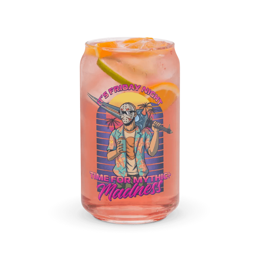 Synthwave Mythic+ Madness Can-Shaped Glass product image (7)
