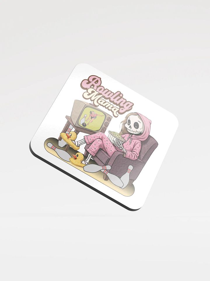 TV Bowling Mama Skeleton Night Glossed Cork Coaster product image (2)