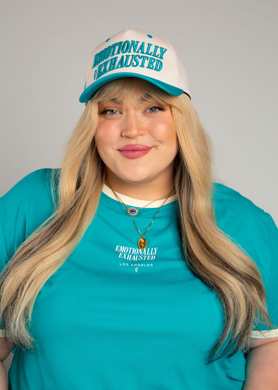 Emotionally Exhausted A-Frame Snapback - Teal product image (4)