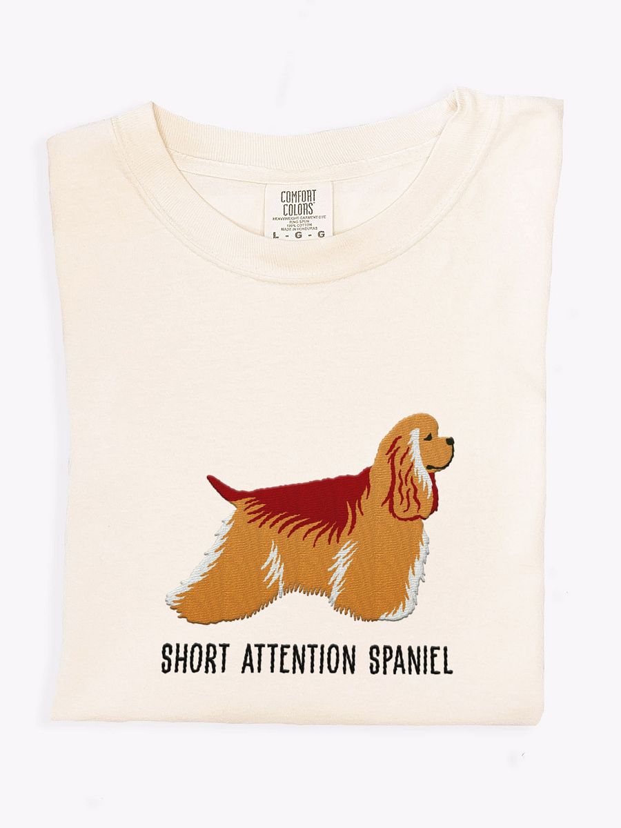 Short Attention Spaniel T-Shirt(Embroidered) of an American Cocker Spaniel product image (1)