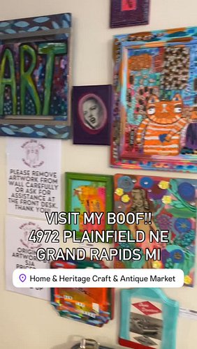 Some of my artwork now has a home at @homeandheritageantiques on Plainfield! Check out my booth on the third level and lemme ...