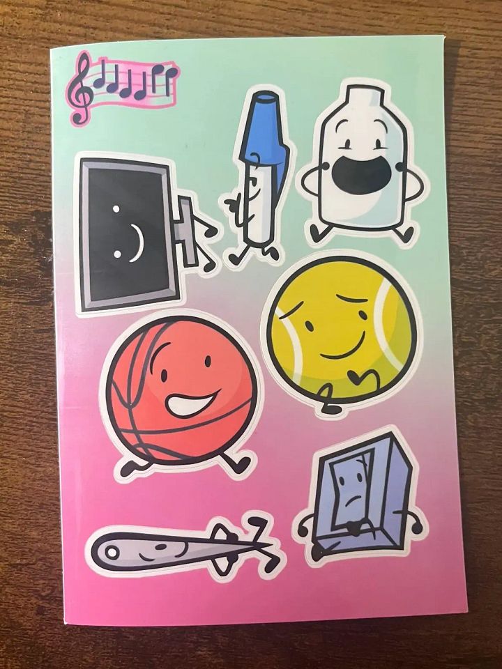 BFDI/TPOT Team BAGGED (Notes) Glossy Sticker Sheet product image (2)