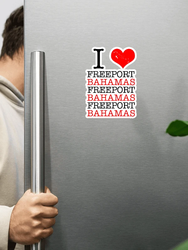 Bahamas Magnet : I Love Freeport Grand Bahama Bahamas : Heart Bahamas Map product image (1)