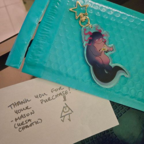 Thank you @ursachaotic for the bill cipher charm~ ＼(^^)／ I'll definitely be carrying this little guy everywhere I go! Love yo...