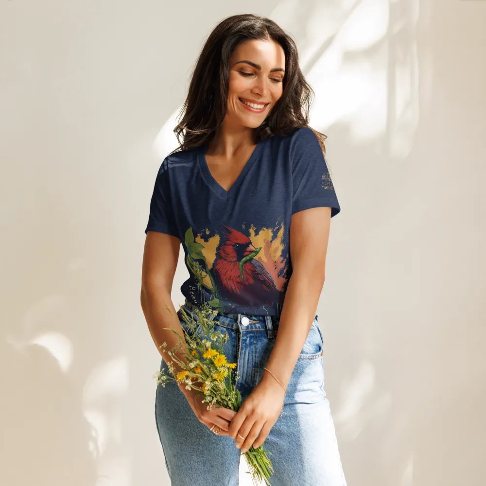 Beautiful Chaos - Green Bean Thief | Women’s V-Neck T-Shirt product image (29)