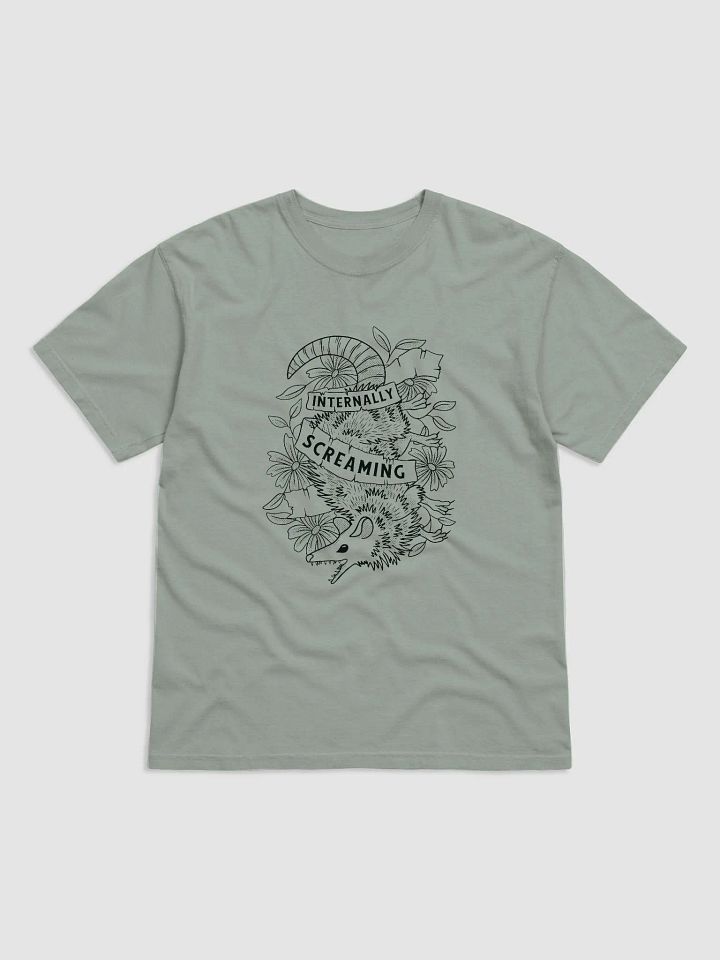 Internally Screaming - Floral Line Art Opossum Shirt | Cottagecore, Goblincore, & Forestcore T-Shirt for Animal Lovers product image (2)