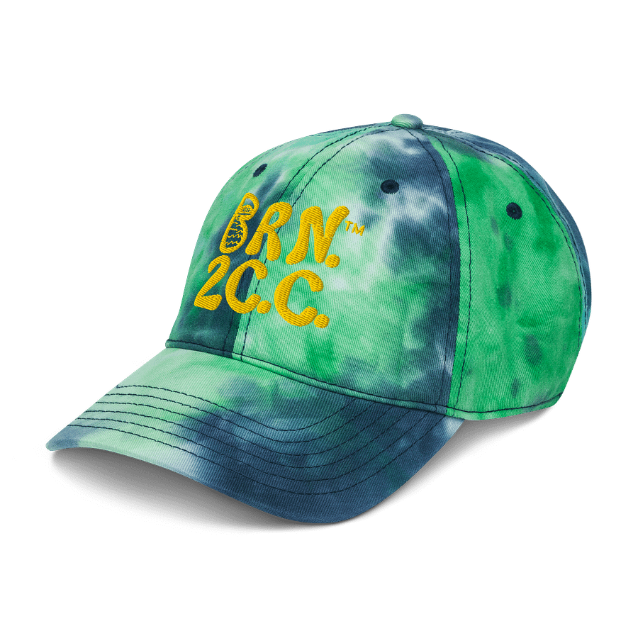 BRN.2C.C.™ | Tie-Dye Dad Hat | Coastal Cap with Groovy Vibes | Adjustable Unisex Cotton Cap | Yellow 3D Puff Embroidered Logo product image (4)