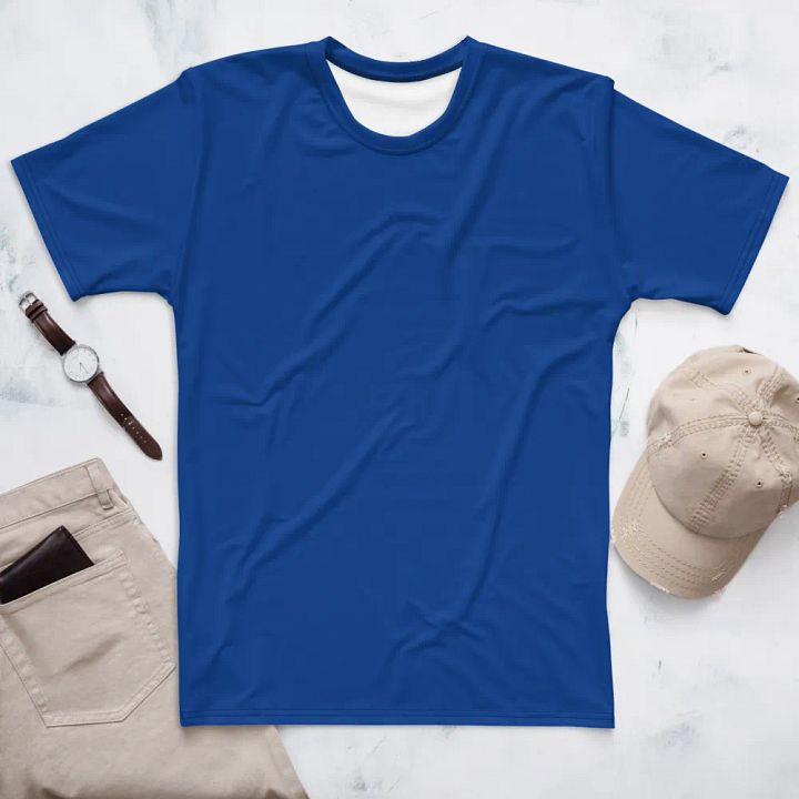 Plain Ocean Blue True Summer Men's Crewneck Polyester Heavyweight Premium T-Shirt by Treasure Pie product image (1)