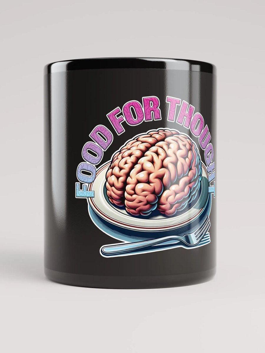 Food for Thought Black Glossy Mug product image (1)