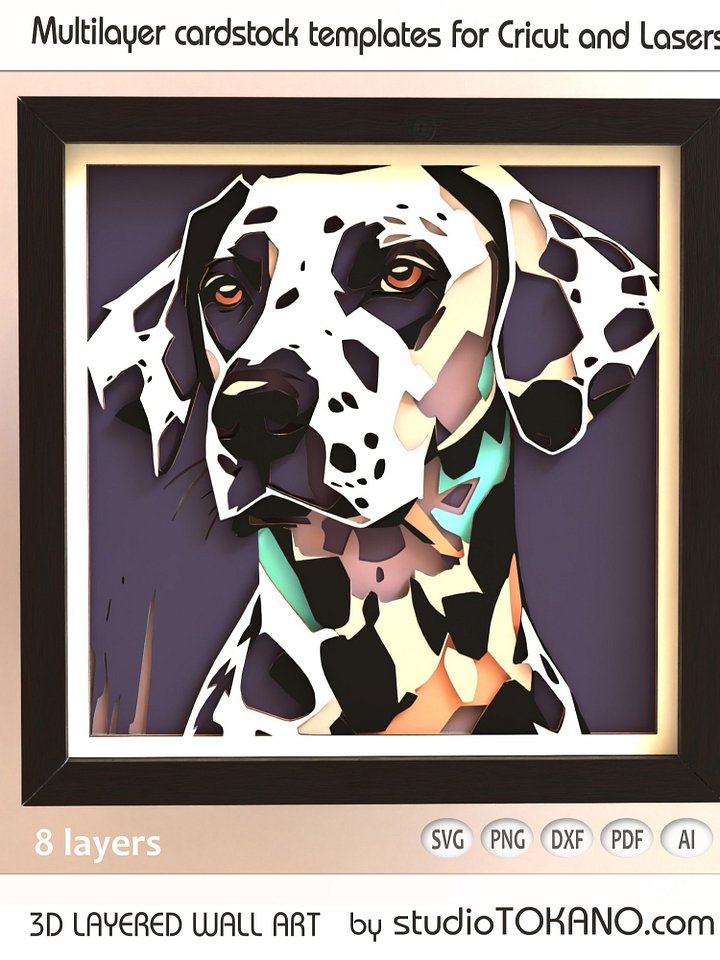 Dog bundle 3D layered files product image (2)