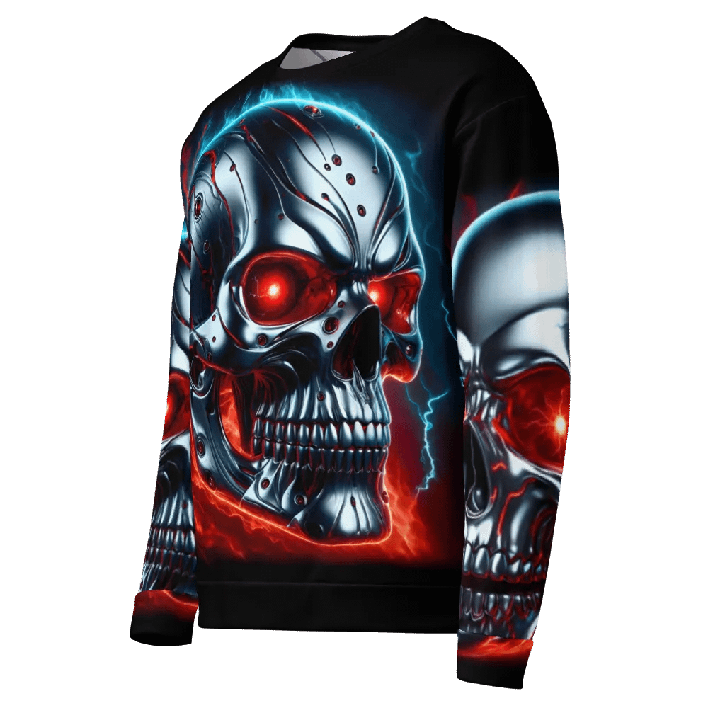 Cyber Skull Unisex All-Over Print - Unisex Sweatshirt #12 product image (4)