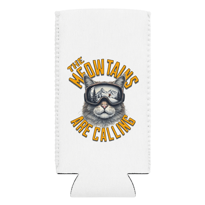 The Meowtains Are Calling Cat Skiing Coozie Can Cooler product image (2)