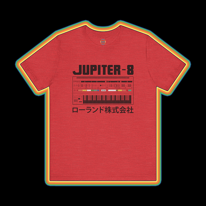 Jupiter 8 T-Shirt - Roland JP-8 (Vintage Analog Synthesizer) BLACK PRINT product image (4)