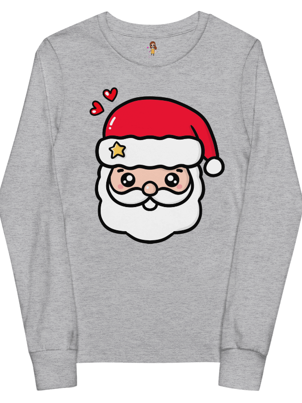 Jolly Santa's Smiling Face Long Sleeve Tee product image (6)