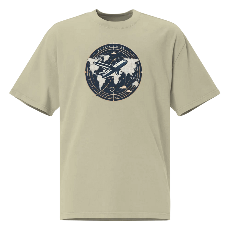 AS Colour Premium Oversized Faded T-Shirt | AI Design plane wander more icon product image (1)
