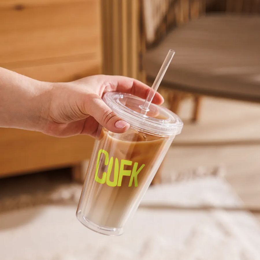 CUFK Pizza Double Wall Clear Plastic Tumbler (16oz.) product image (7)
