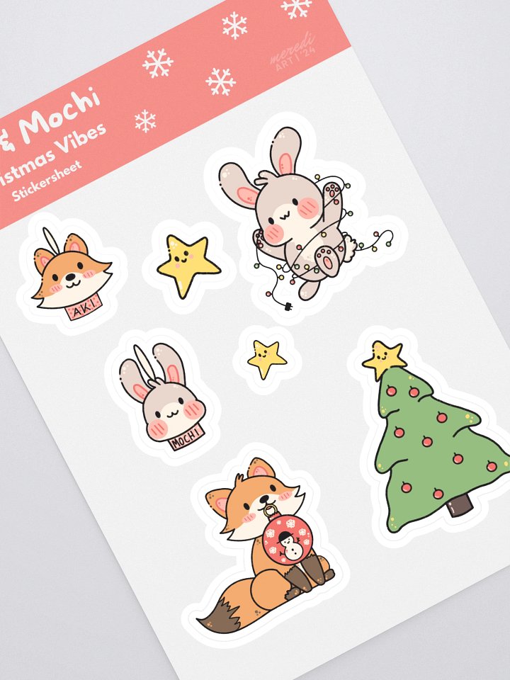Aki & Mochi Christmas Vibes Sticker Sheet product image (1)