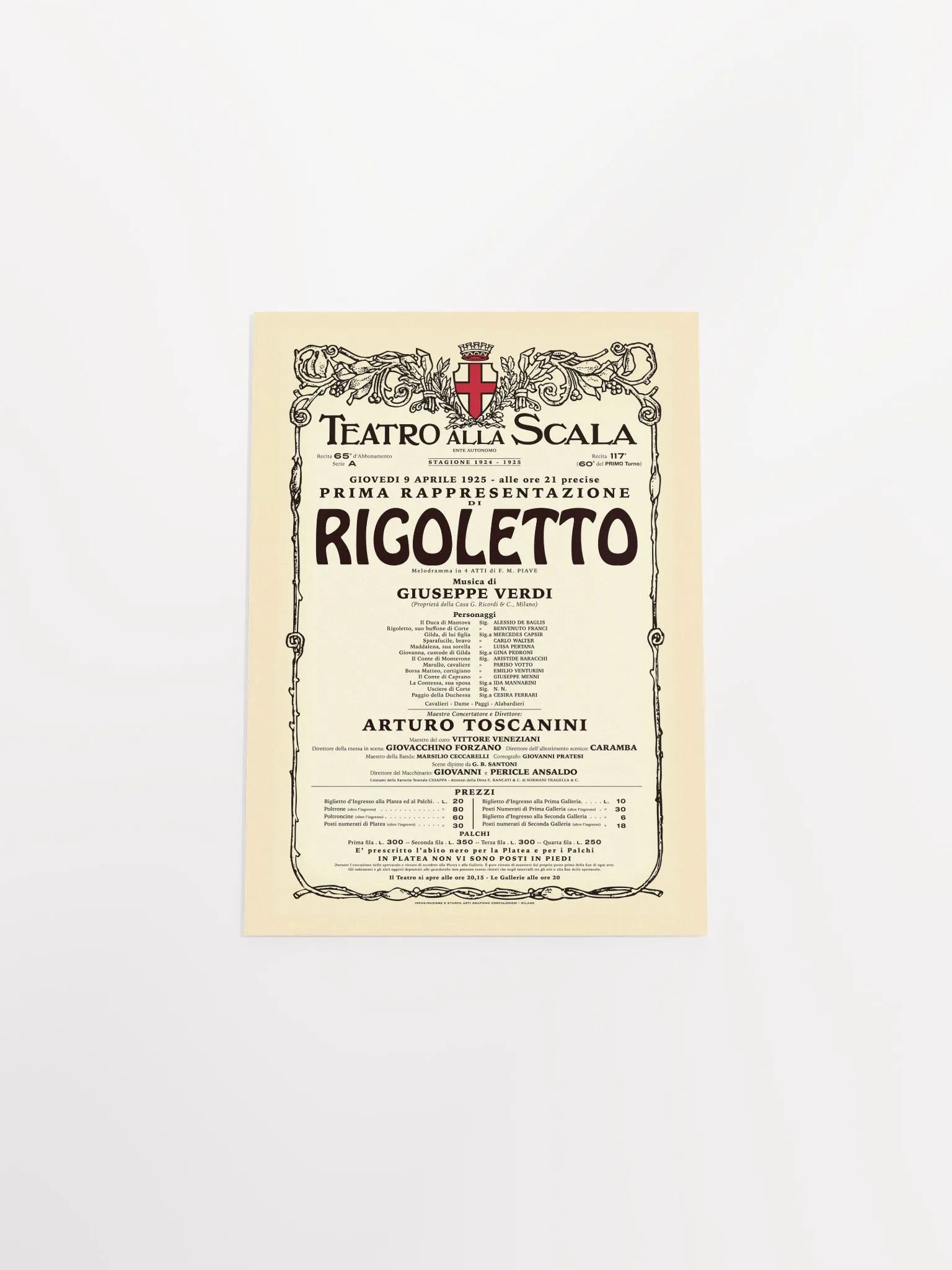 Vintage-Style La Scala Rigoletto Opera Poster product image (3)